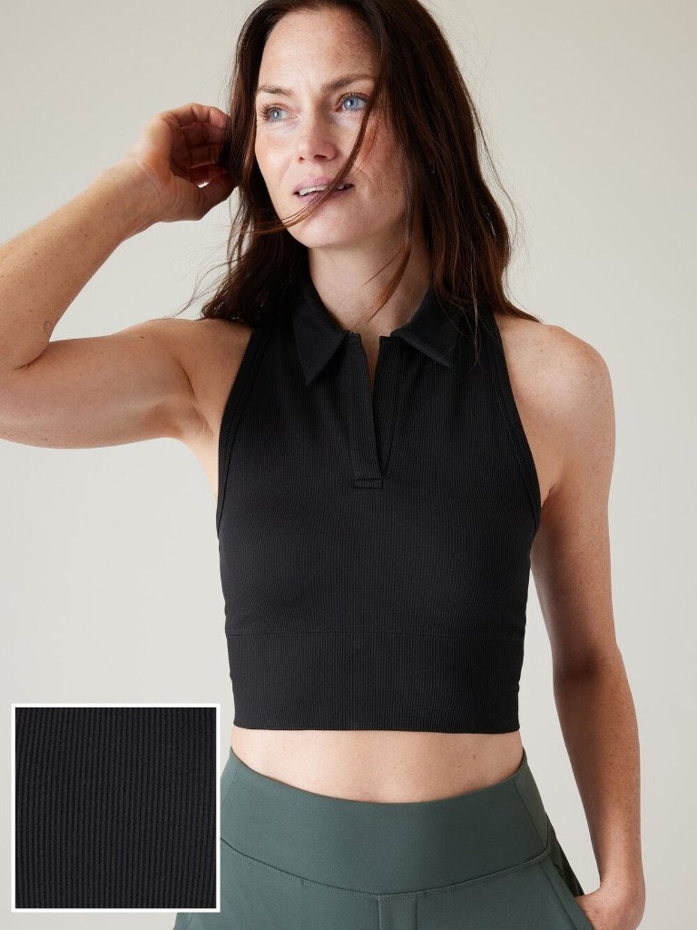 Athleta Aurora Seamless Crop Polo Tank